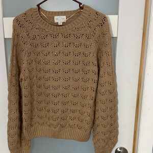Women's Tan Crew Neck Sweater